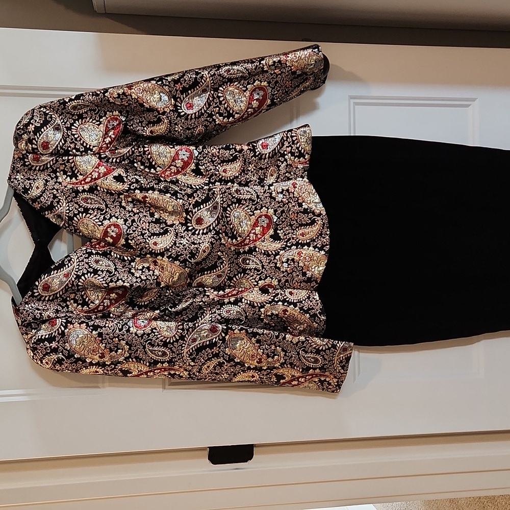Talbots NWT Vintage Metallic Formal Dress Size 8 with Shoulder Pads